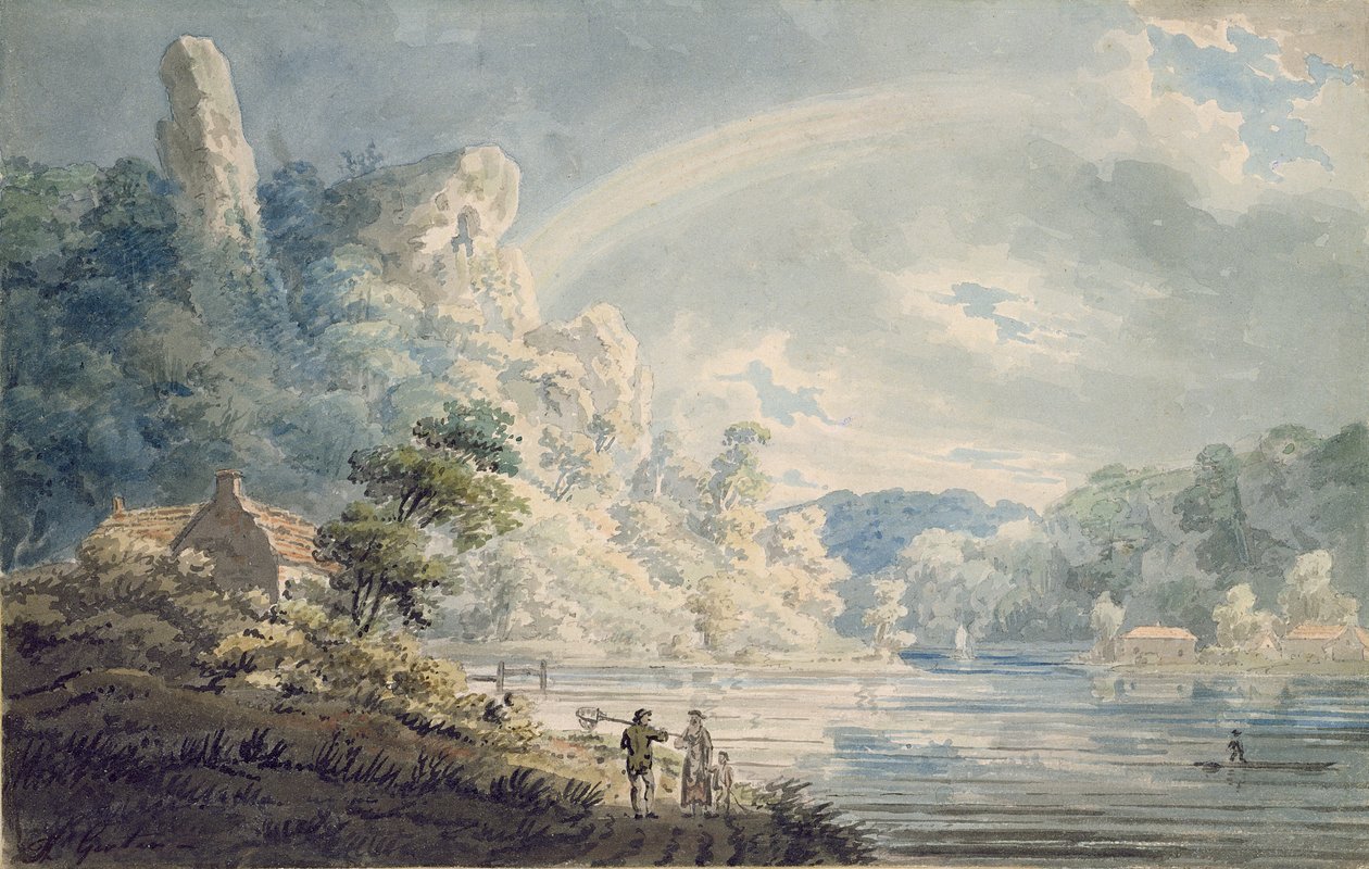 Jelenet a New Weir közelében, Monmouthshire államban alkotó: Thomas Girtin