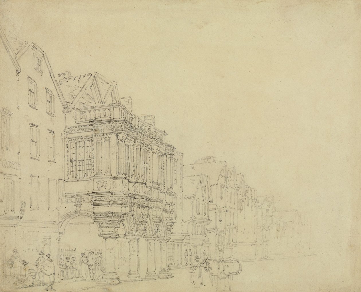 The Guildhall, Exeter, 1797 körül (grafit papíron) alkotó: Thomas Girtin