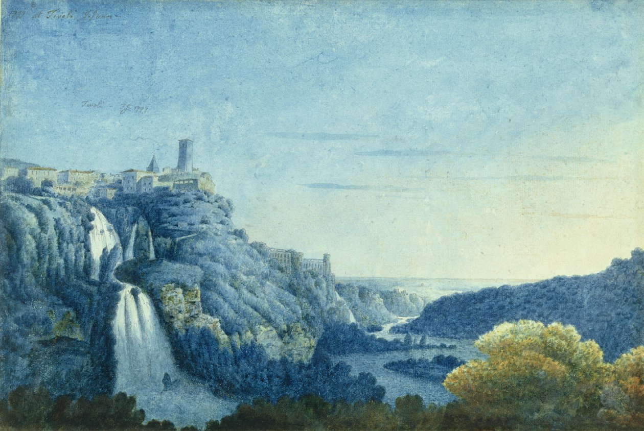 Tivoli, 1777 (wc grafit felett, papíron) alkotó: Thomas Jones