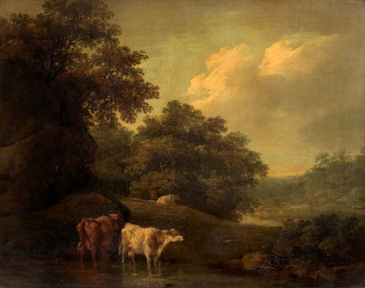 Táj szarvasmarhával, 19. század alkotó: Thomas Jones Barker