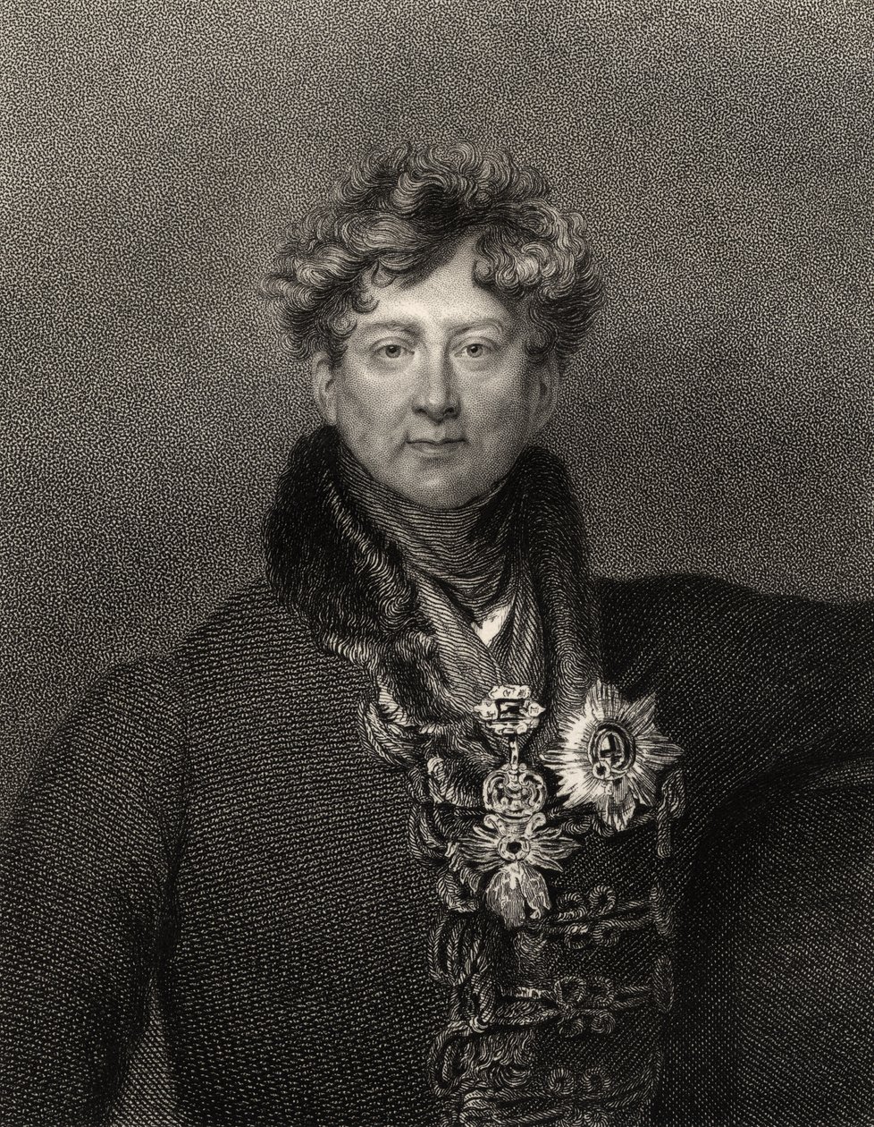 IV. György király, Edward Scriven (1775-1841) metszete, William Finden (1787-1852) táblájáról, a National Portrait Gallery II. kötetéből, megjelent 1835 körül. alkotó: Thomas Lawrence