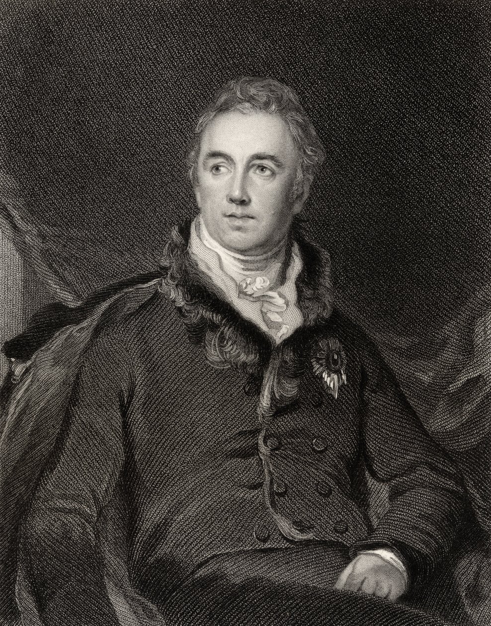 Robert Saunders Dundas, Melville 2. vikomtja, vésette George Parker (fl.1834-1868), a National Portrait Gallery II. kötetéből, 1835 körül megjelent alkotó: Thomas Lawrence