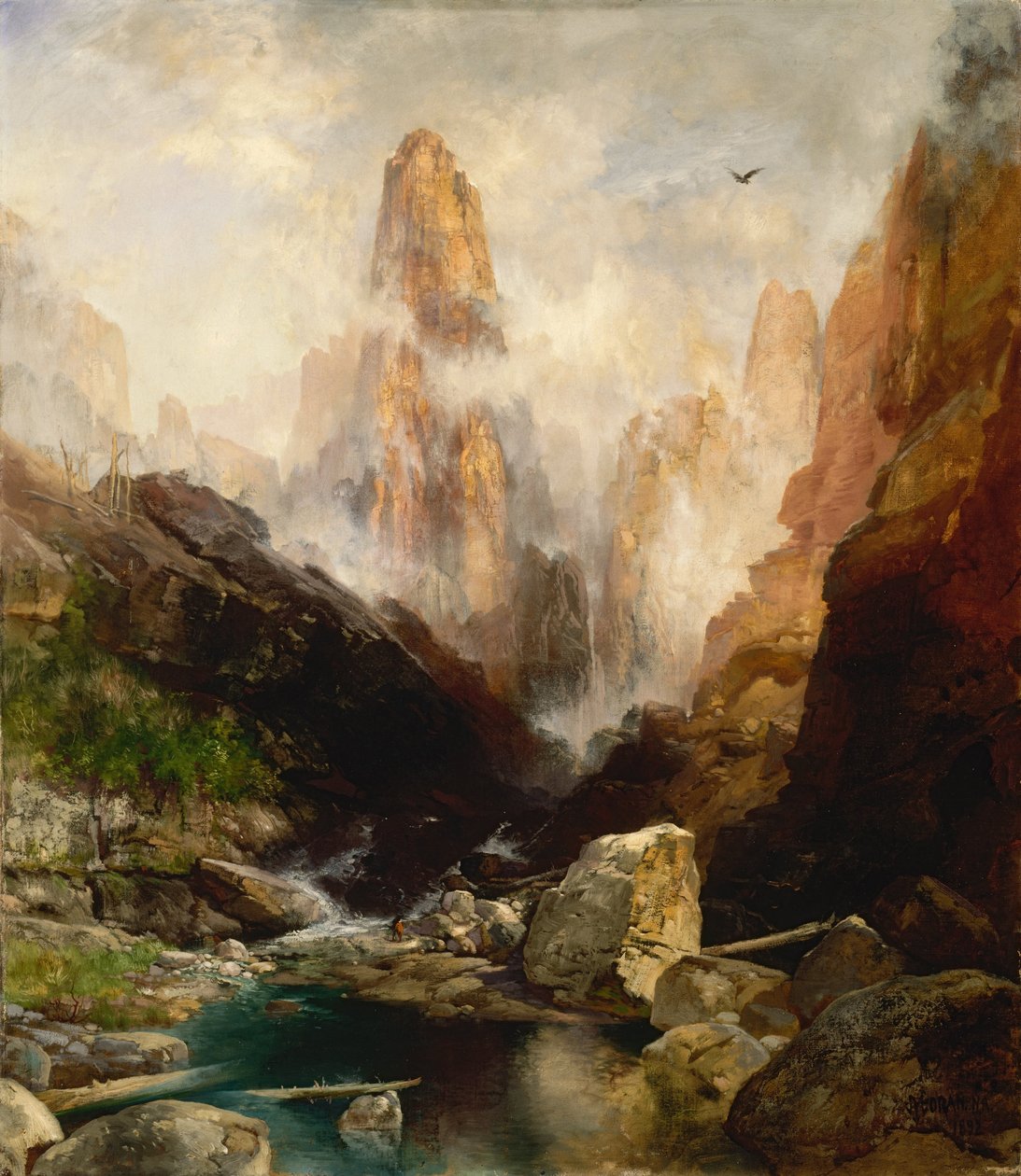 Köd a Kanab Canyonban, Utahban alkotó: Thomas Moran