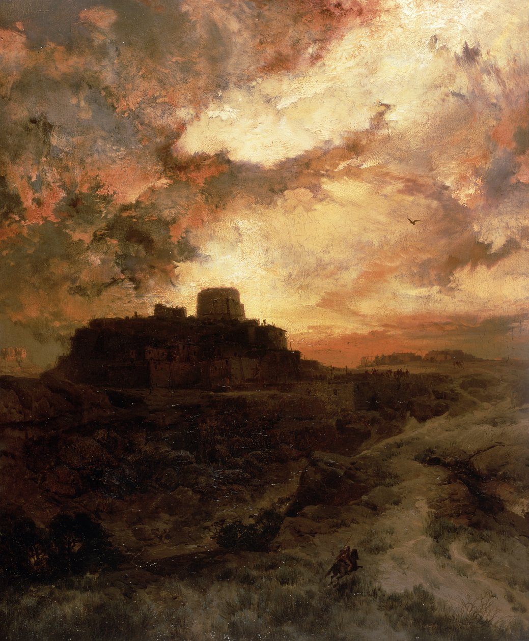 Naplemente, Pueblo del Walpe, Arizona, 1880 alkotó: Thomas Moran