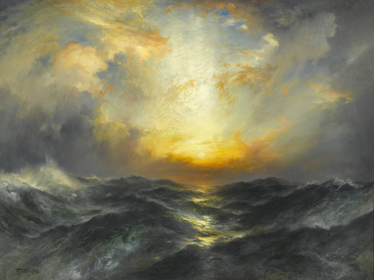 Naplemente a tengeren, 1906 alkotó: Thomas Moran