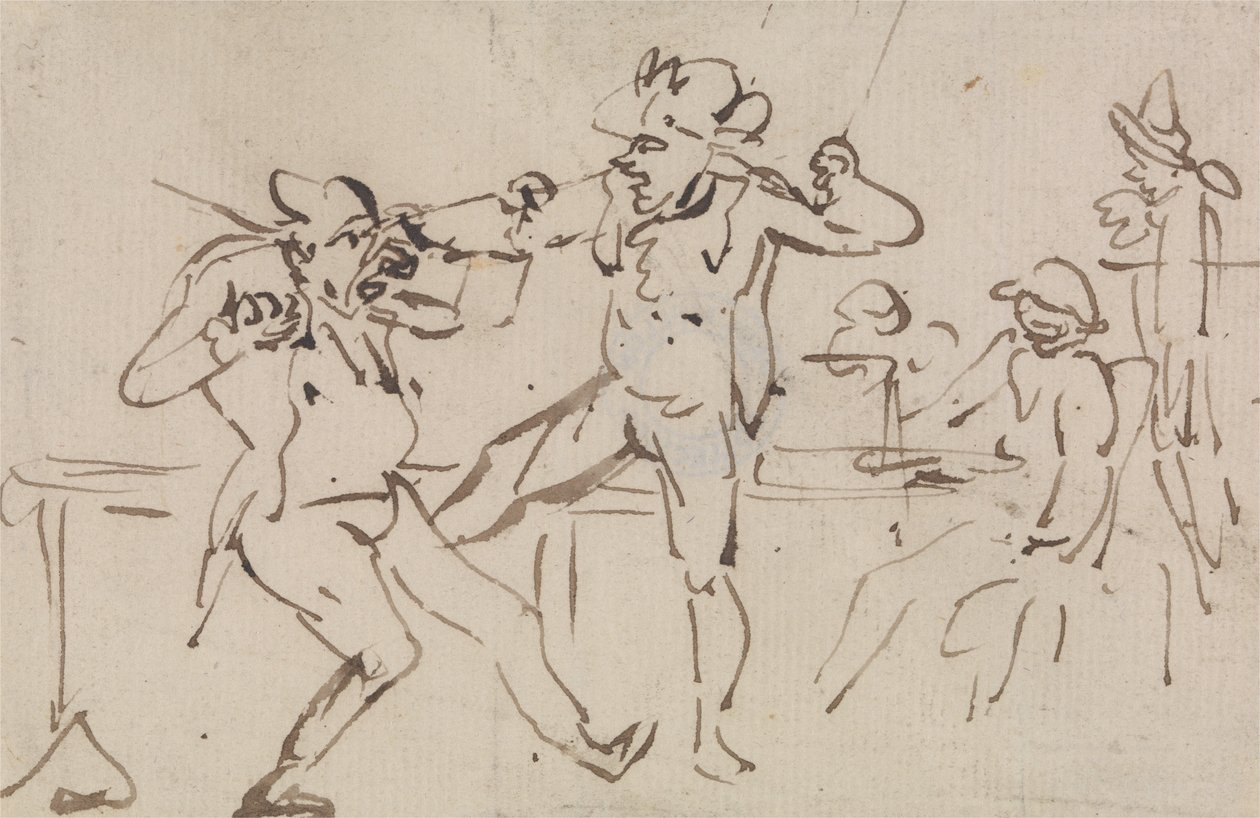 Fekete láb érzékelt titkosító kártyák (tanulmány) alkotó: Thomas Rowlandson