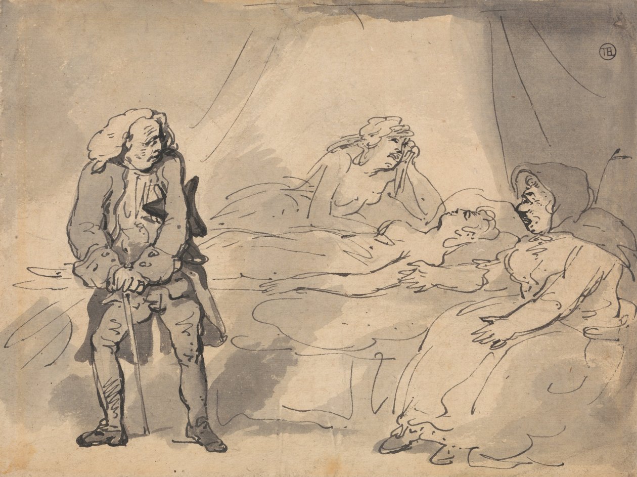 Halálágyas jelenet alkotó: Thomas Rowlandson