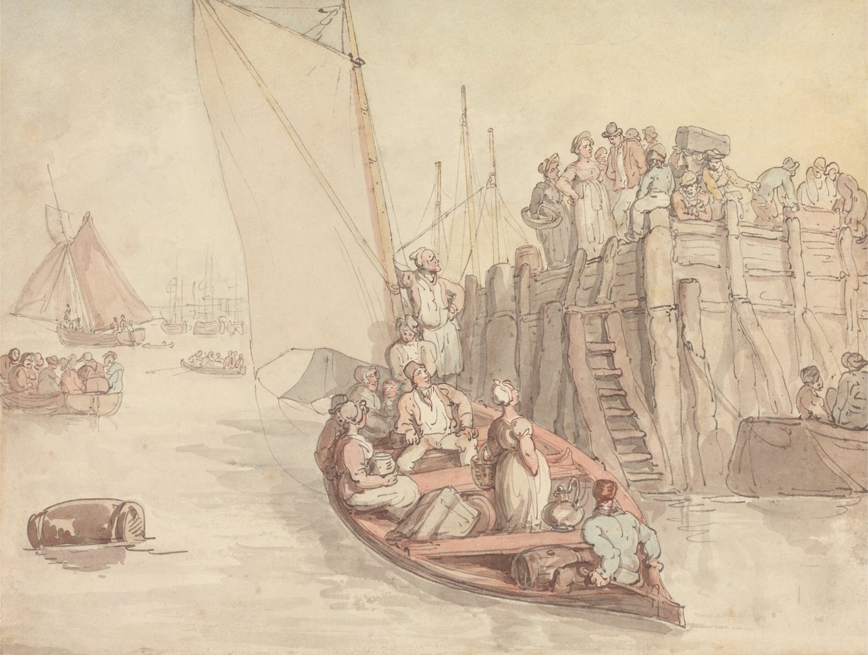 A Pier at Amsterdam (A verzió) alkotó: Thomas Rowlandson