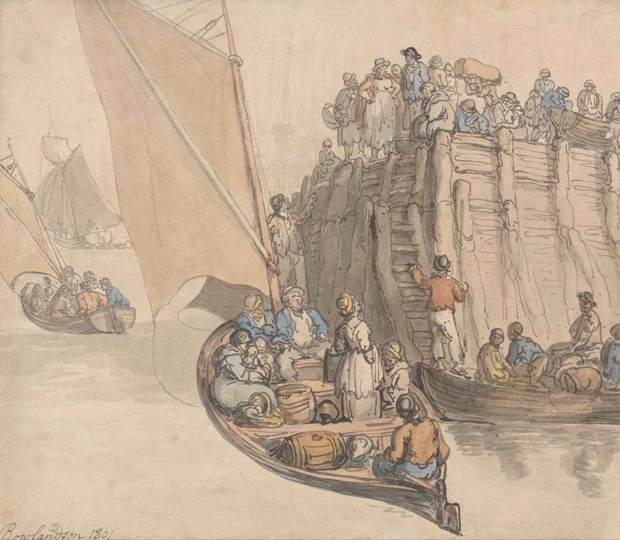 Egy móló Amszterdamban alkotó: Thomas Rowlandson