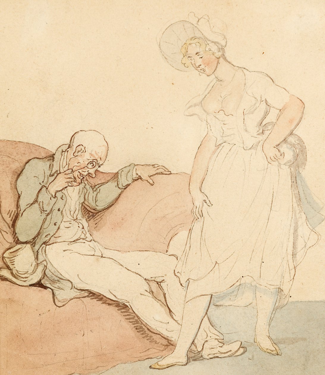 Egy szép pár (toll és tinta mosással papíron) alkotó: Thomas Rowlandson