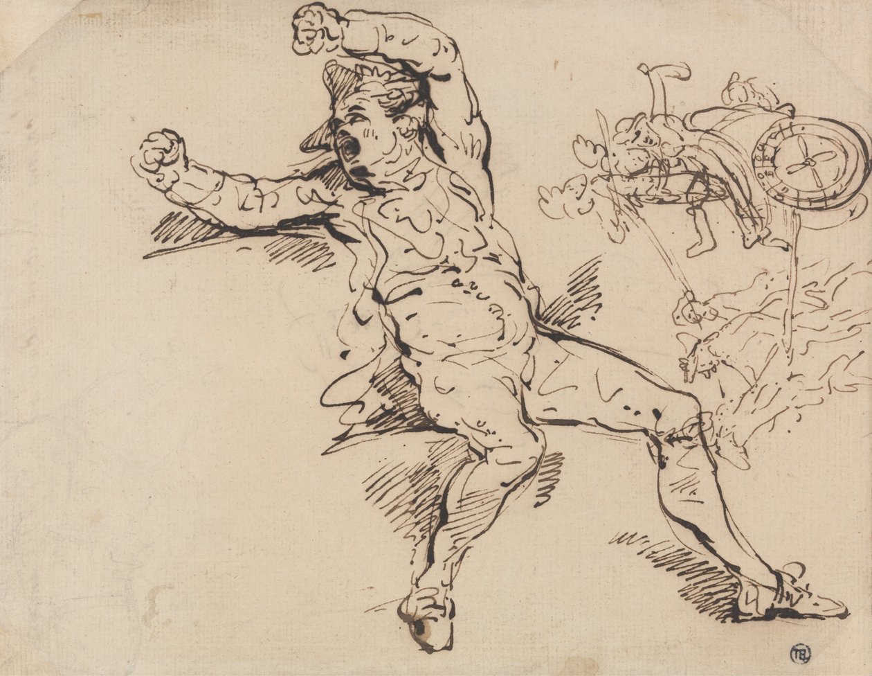 Egy kiabáló ember tanulmánya alkotó: Thomas Rowlandson