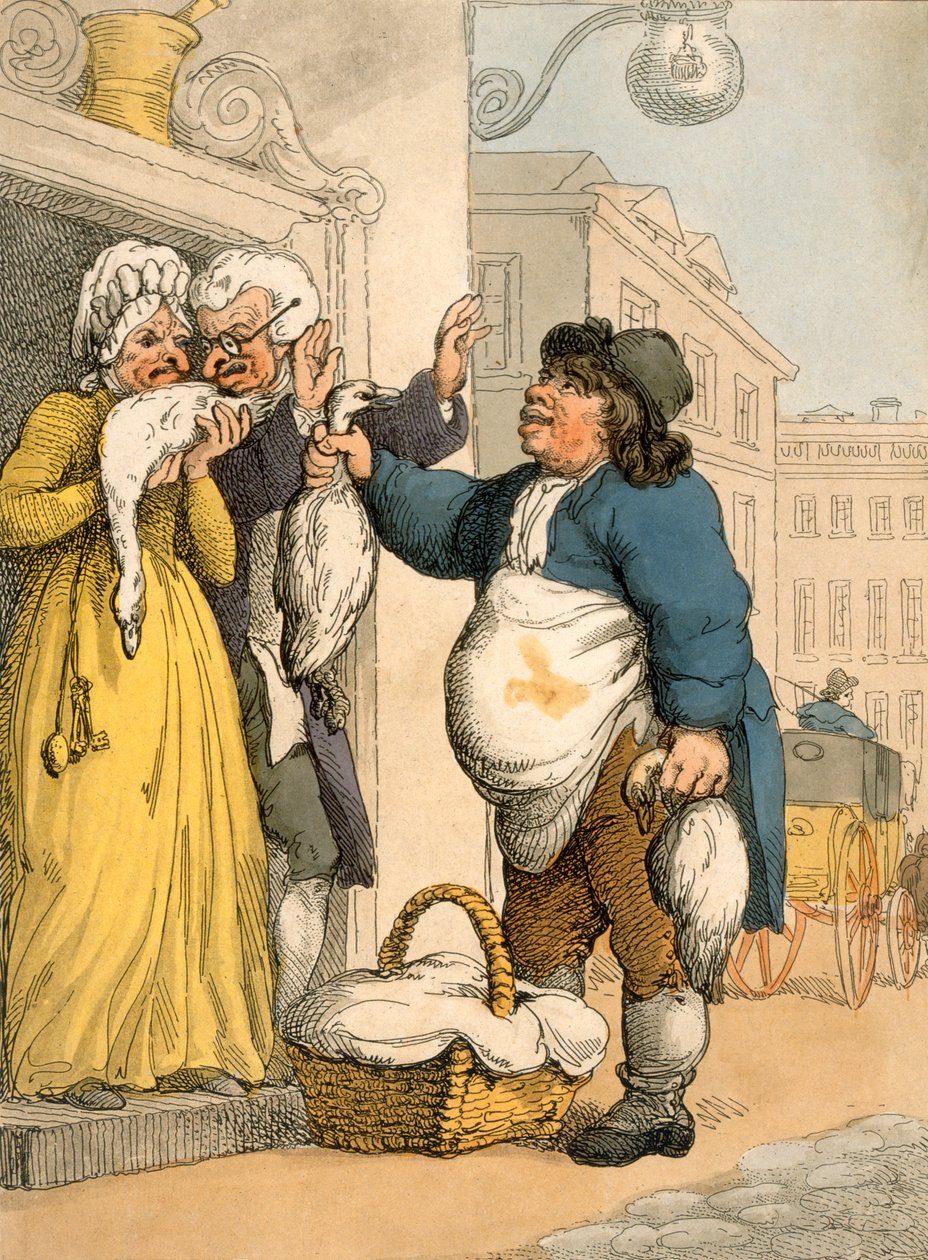 A lúdárus, 2. tábla Ackermann "Cries of London" című művéből, 1799 (színes aquatinta) alkotó: Thomas Rowlandson