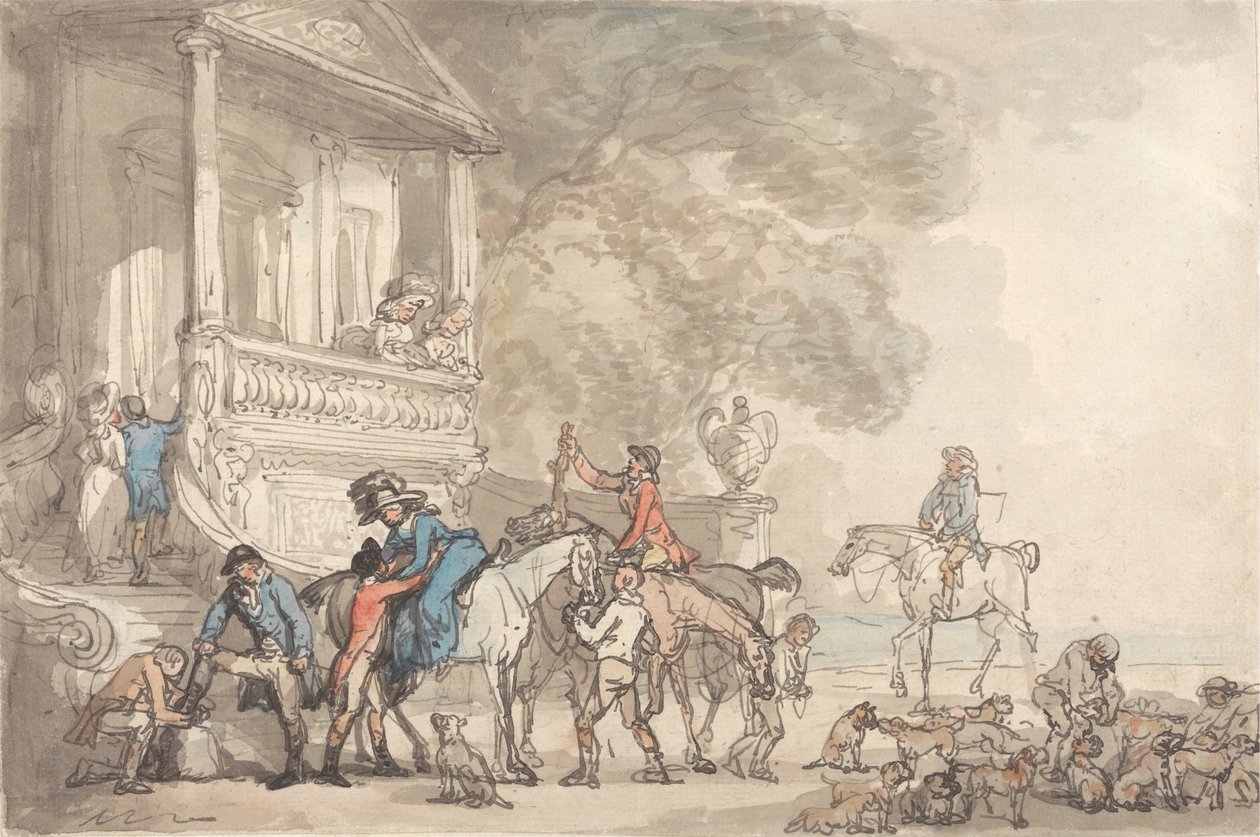 Visszatérés a vadászatból alkotó: Thomas Rowlandson