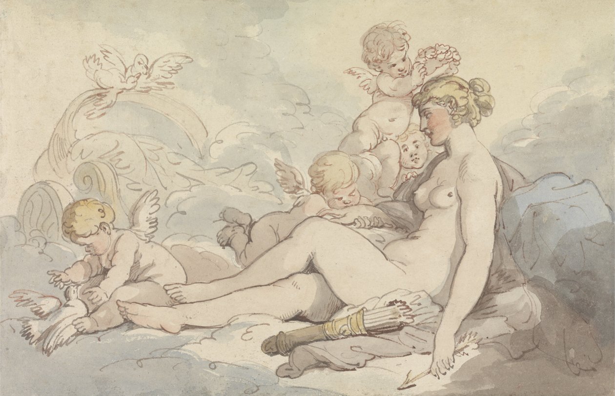A Vénuszt Ámor koronázza alkotó: Thomas Rowlandson