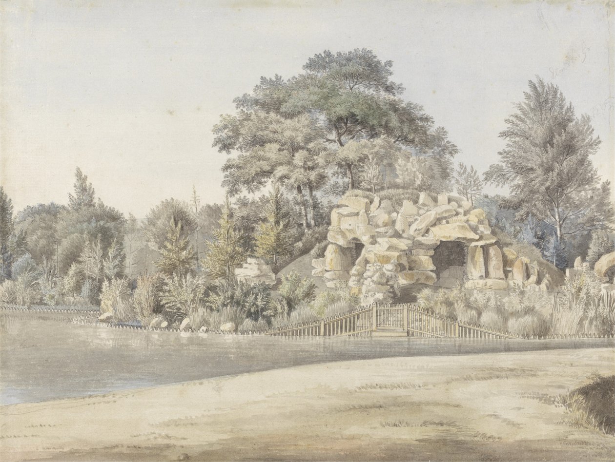 The Grotto, Virginia Water (wc tintával és grafittal papírra fektetve) alkotó: Thomas Sandby