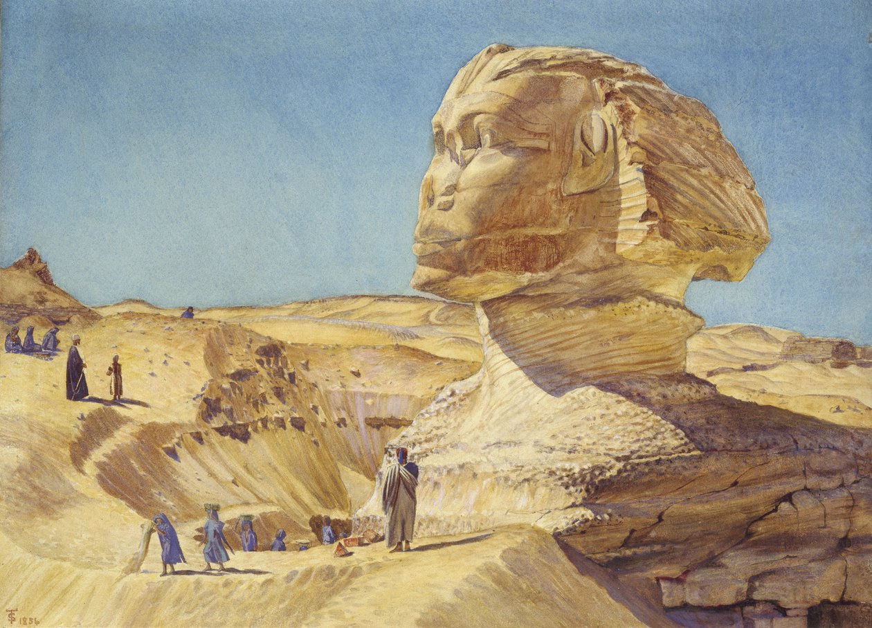 A Nagy Szfinx a gízai piramisoknál, 1854 (akvarell, papír) alkotó: Thomas Seddon