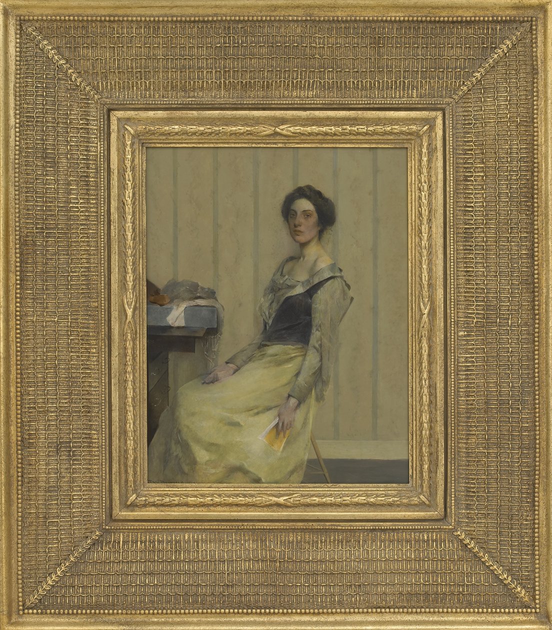 La Comedienne, 1906 (olaj, falemez) alkotó: Thomas Wilmer Dewing