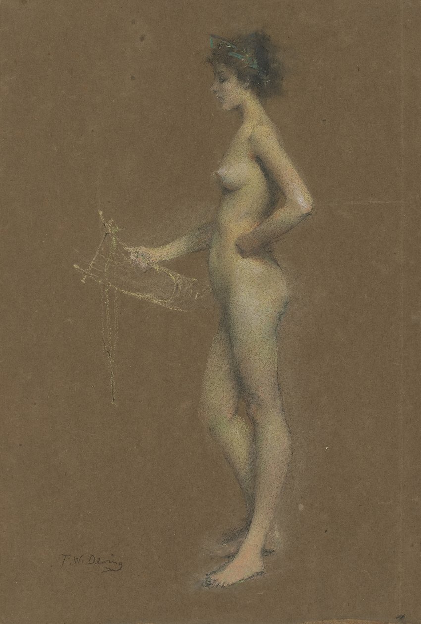 Sappho, 1893-94 (pasztell barna papíron) alkotó: Thomas Wilmer Dewing