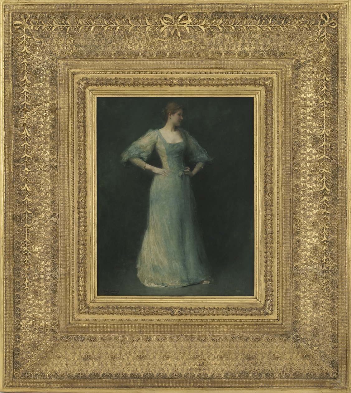 A kék ruha, 1892 (olaj, falemez) alkotó: Thomas Wilmer Dewing