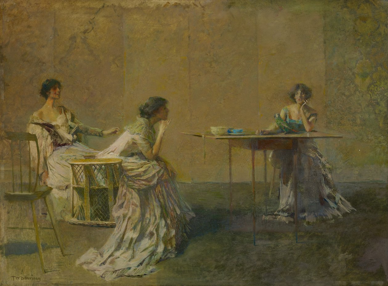 A pletyka, 1907 körül alkotó: Thomas Wilmer Dewing
