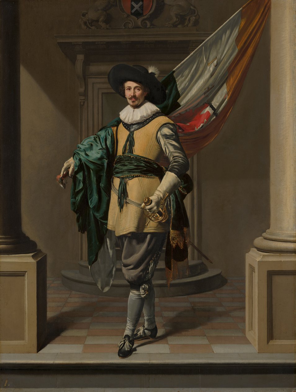 Loef Vredericx (1590-1668) mint zászlóvivő portréja alkotó: Thomas de Keyser