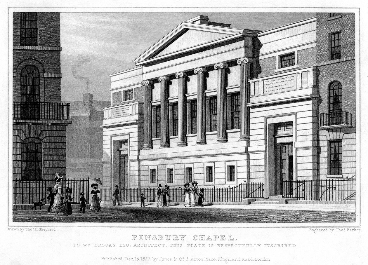 Finsbury Chapel, Islington, London, 1827. alkotó: Thomas Barber