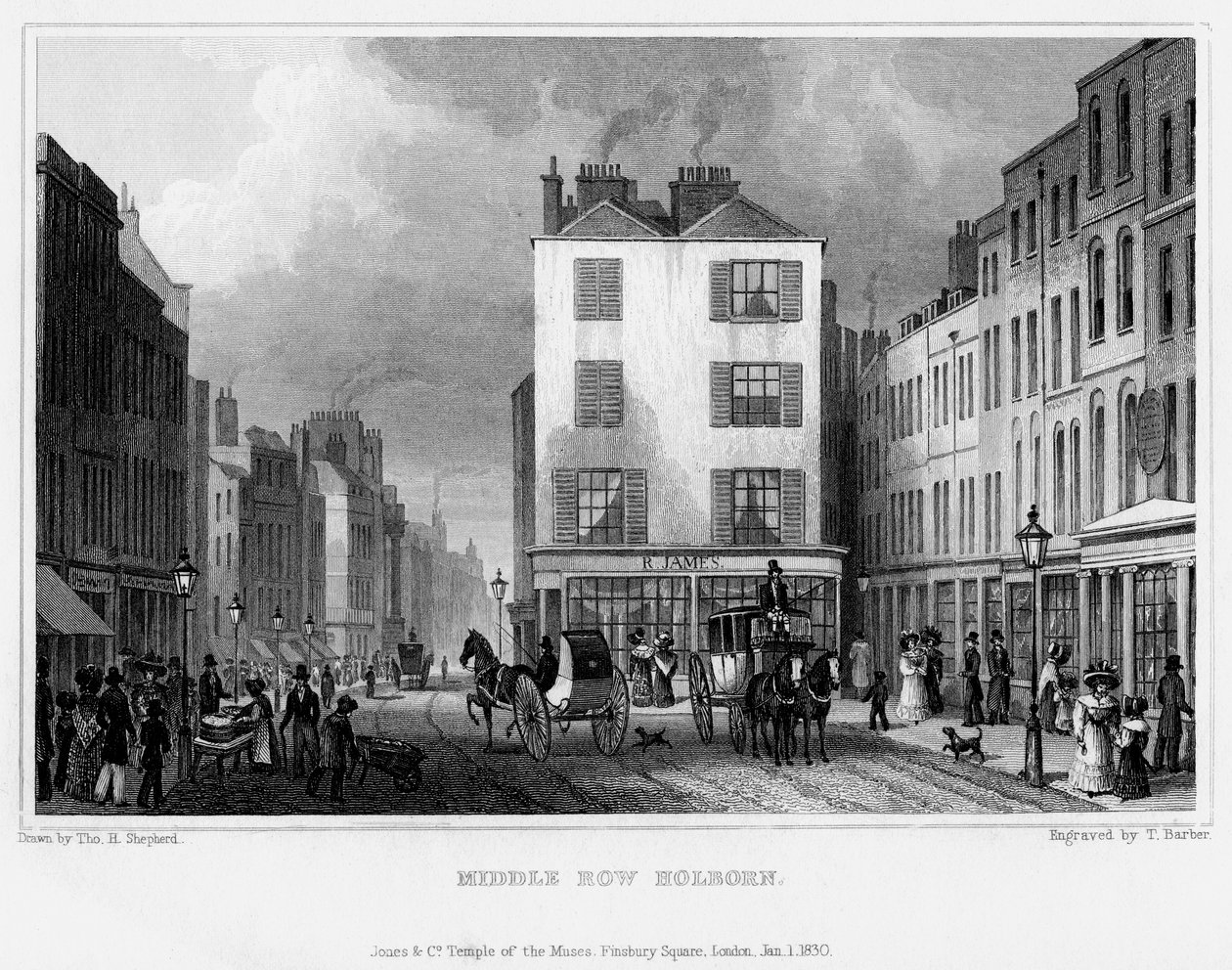 Middle Row, Holborn, London, 1830. alkotó: Thomas Barber