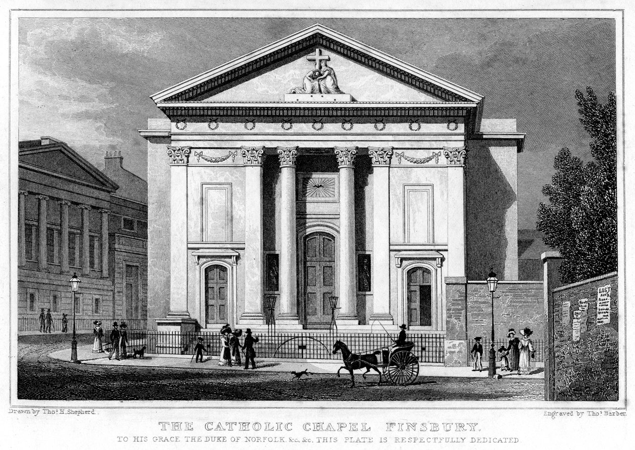 Katolikus kápolna, Finsbury, London, 1827. alkotó: Thomas Barber
