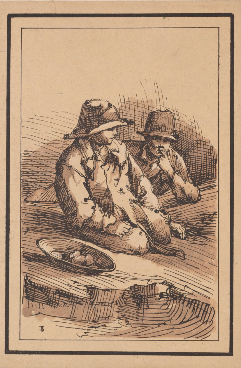 Rusztikus figurák: két fiú alkotó: Thomas Barker