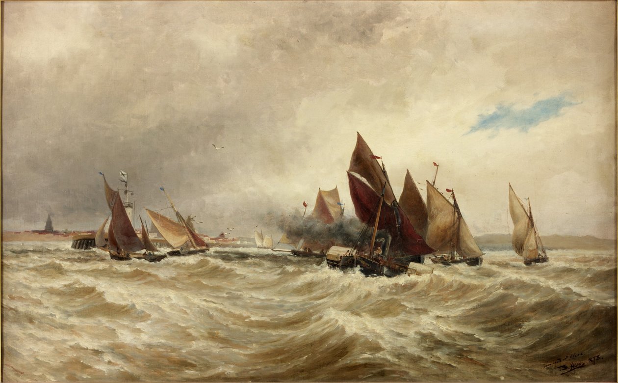 Hajók vontatása Calais-ból alkotó: Thomas Bush Hardy