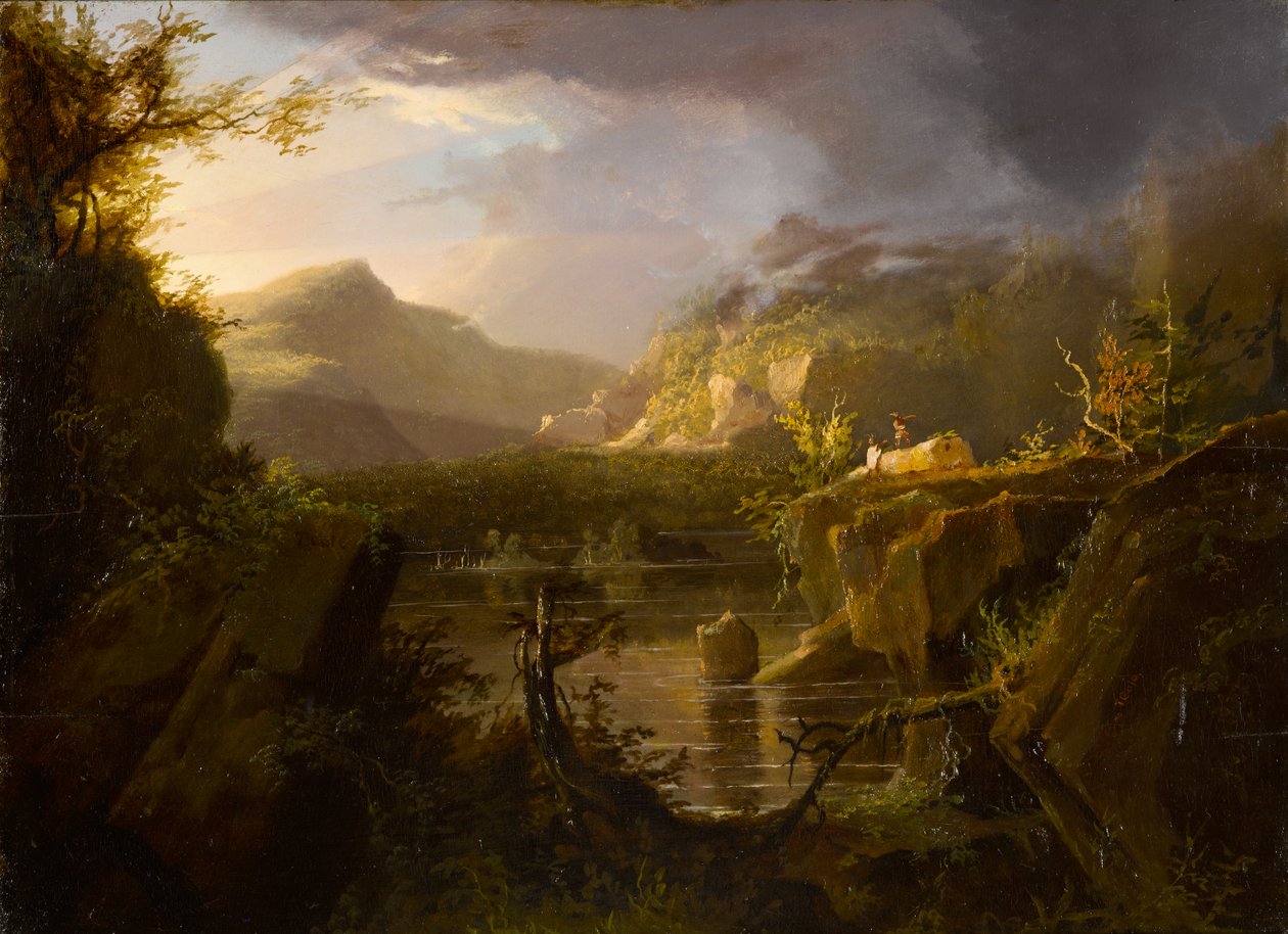 Romantikus táj, 1826 körül (olaj, fatábla) alkotó: Thomas Cole
