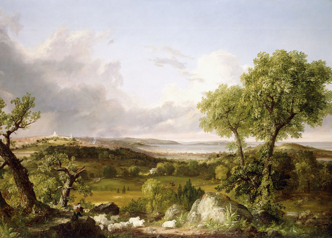 Kilátás Bostonra, alkotó: Thomas Cole