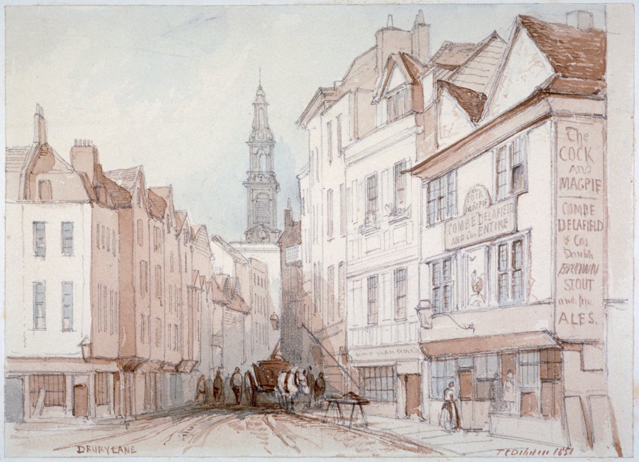 Drury Lane, Westminster, London, 1851 alkotó: Thomas Colman Dibdin