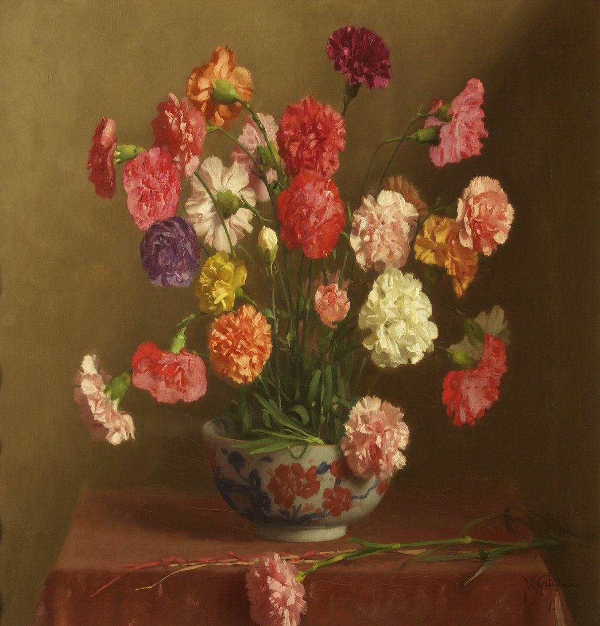 Szegfű, 1929 körül (olaj, vászon) alkotó: Thomas Cooper Gotch
