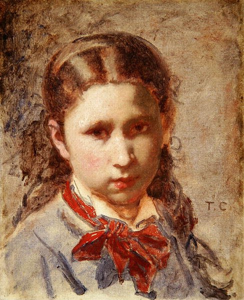 Egy lány feje (olaj, vászon) alkotó: Thomas Couture