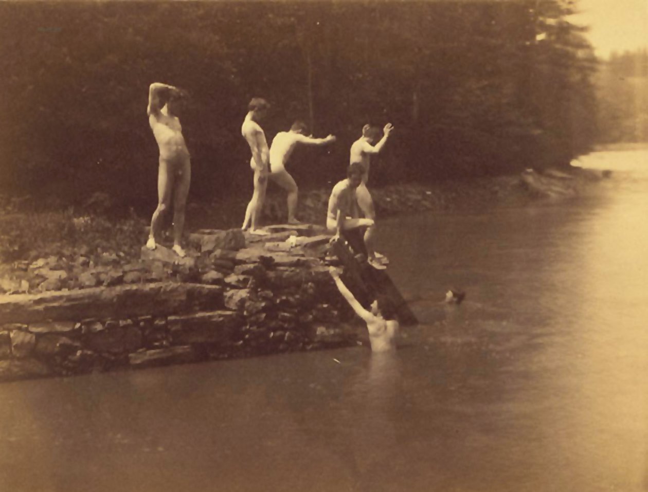 Tanulmány az úszólyukhoz alkotó: Thomas Cowperthwait Eakins