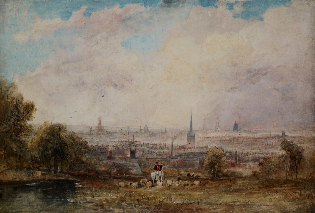 Birmingham távoli képe, 1825-1830 alkotó: Thomas Creswick