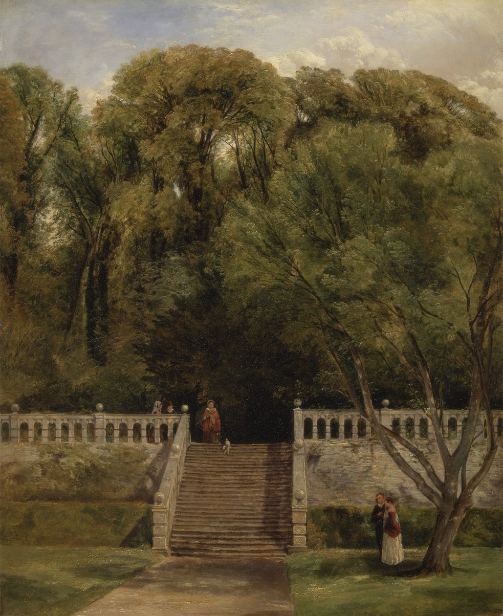 A teraszon a Haddon Hallban, Derbyshire-ben alkotó: Thomas Creswick