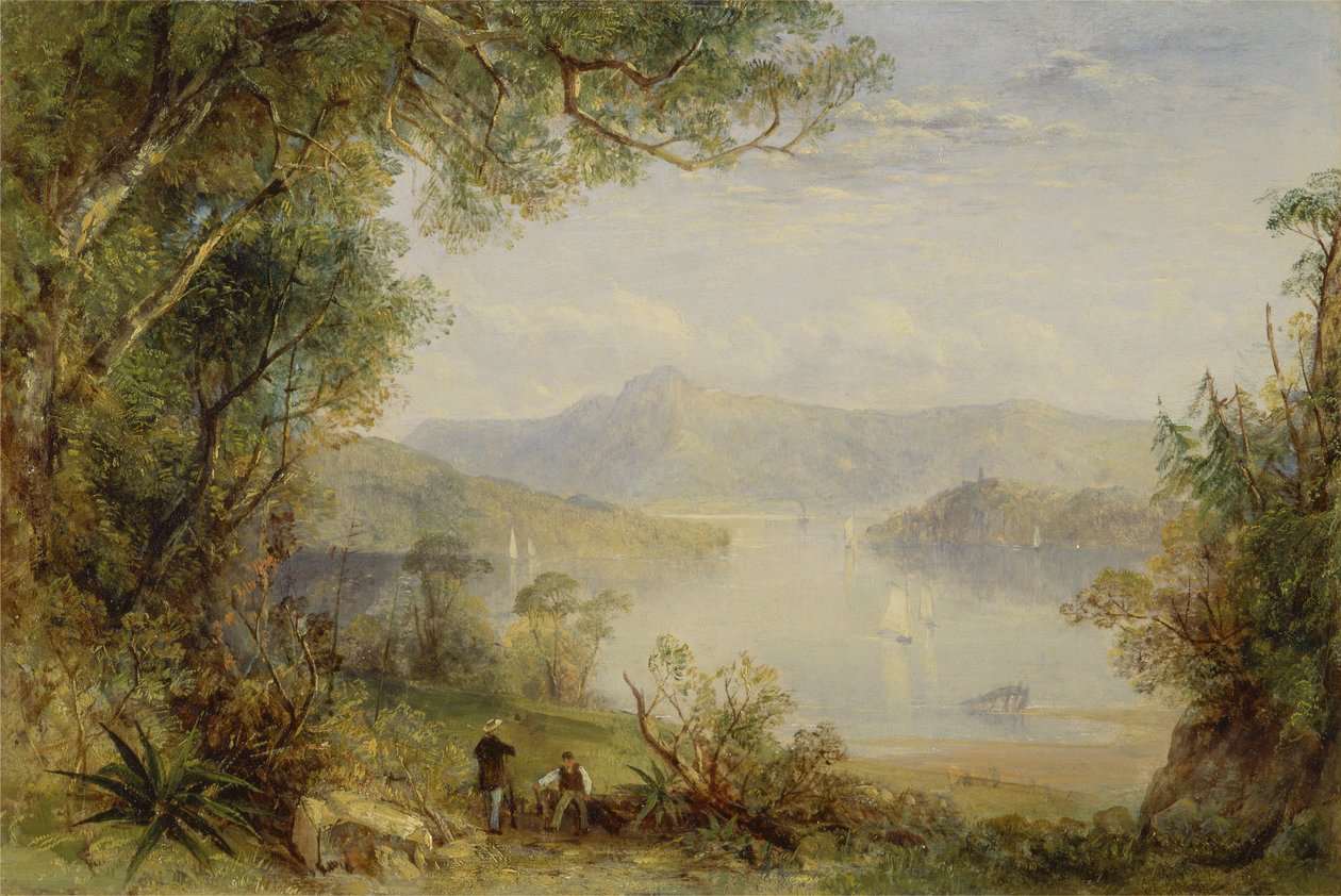 Kilátás a Hudson folyóra alkotó: Thomas Creswick
