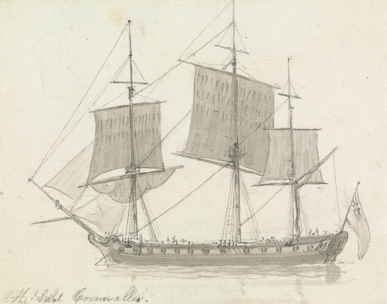 Hajó, "The Earl Cornwallis" alkotó: Thomas Daniell