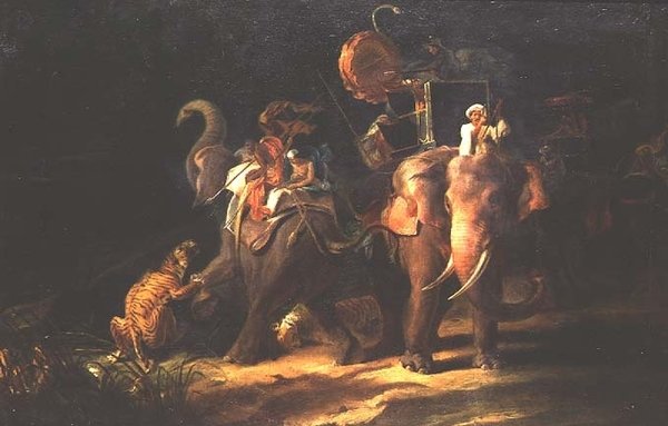 Tigrisvadászat Kelet-Indiában alkotó: Thomas Daniell