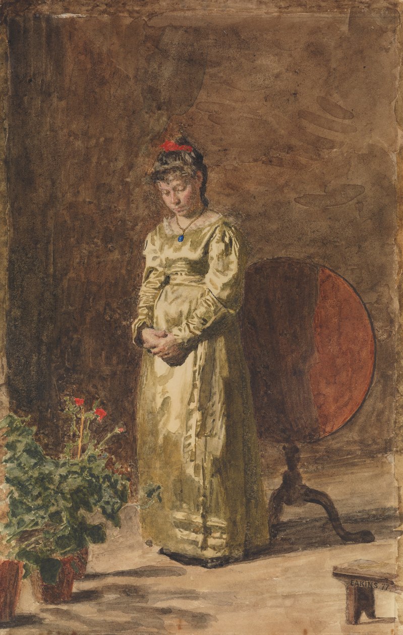 Meditáló fiatal lány, 1877. alkotó: Thomas Eakins