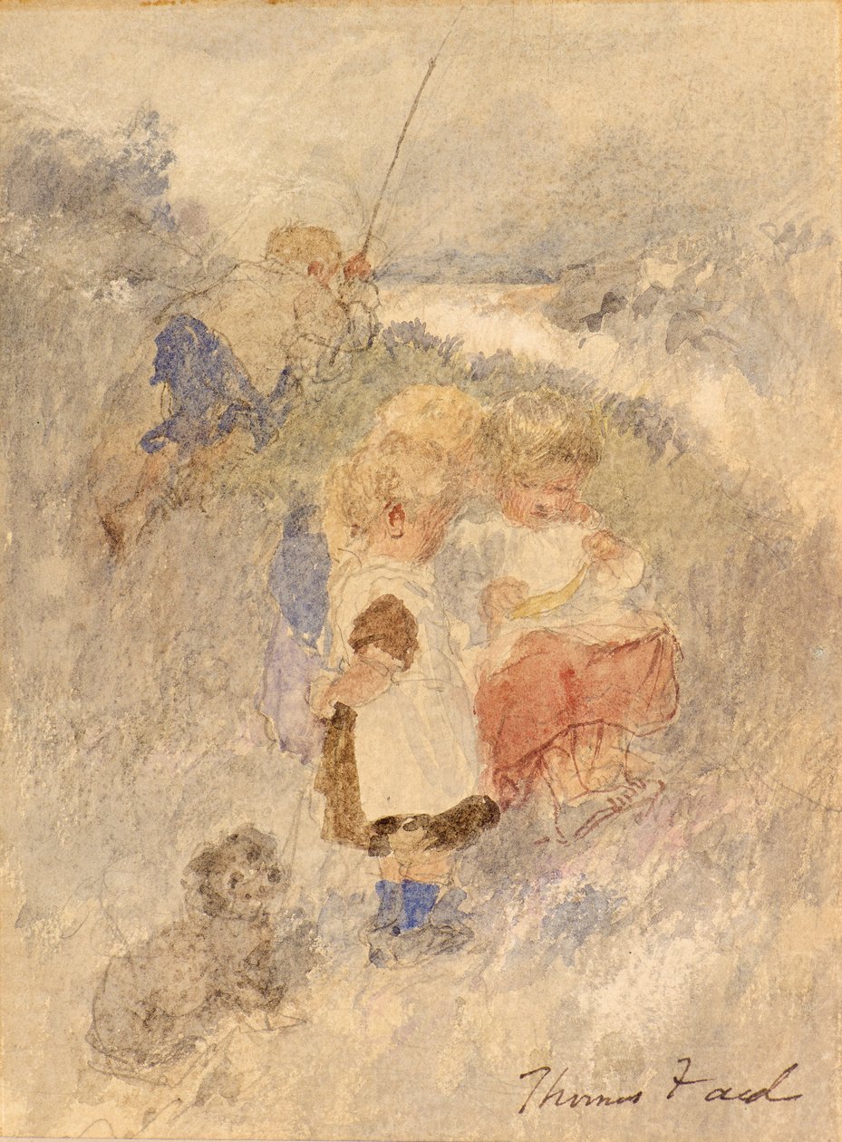 Gyermek horgászat alkotó: Thomas Faed