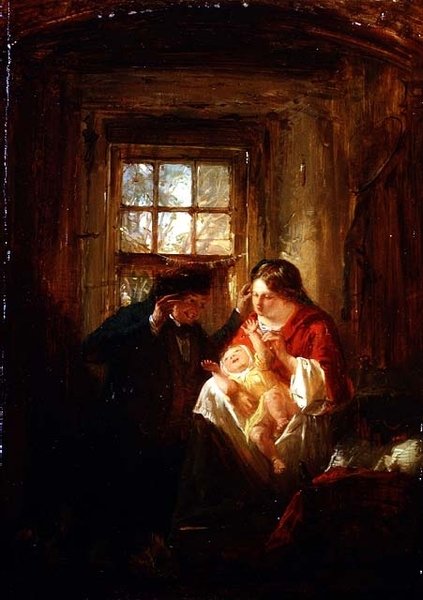 Anyai öröm (olaj a panelen) alkotó: Thomas Faed