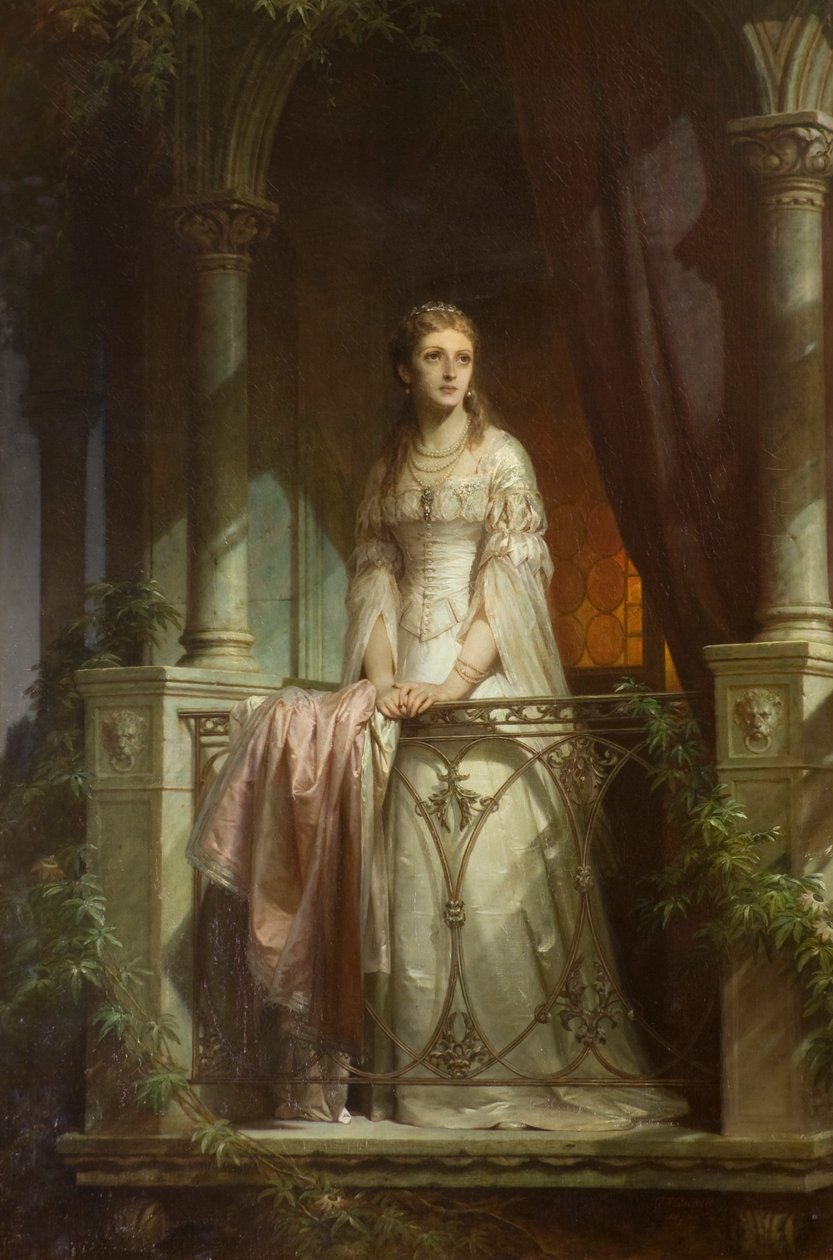 Júlia az erkélyen alkotó: Thomas Francis Dicksee