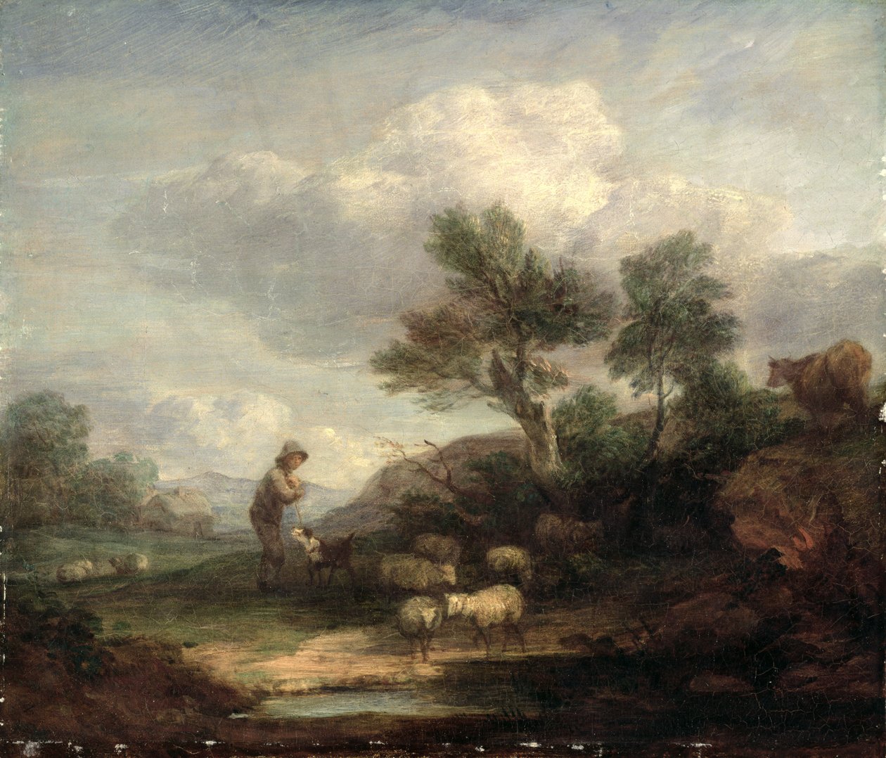 Landscape with Sheep (oil on canvas) alkotó: Thomas Gainsborough