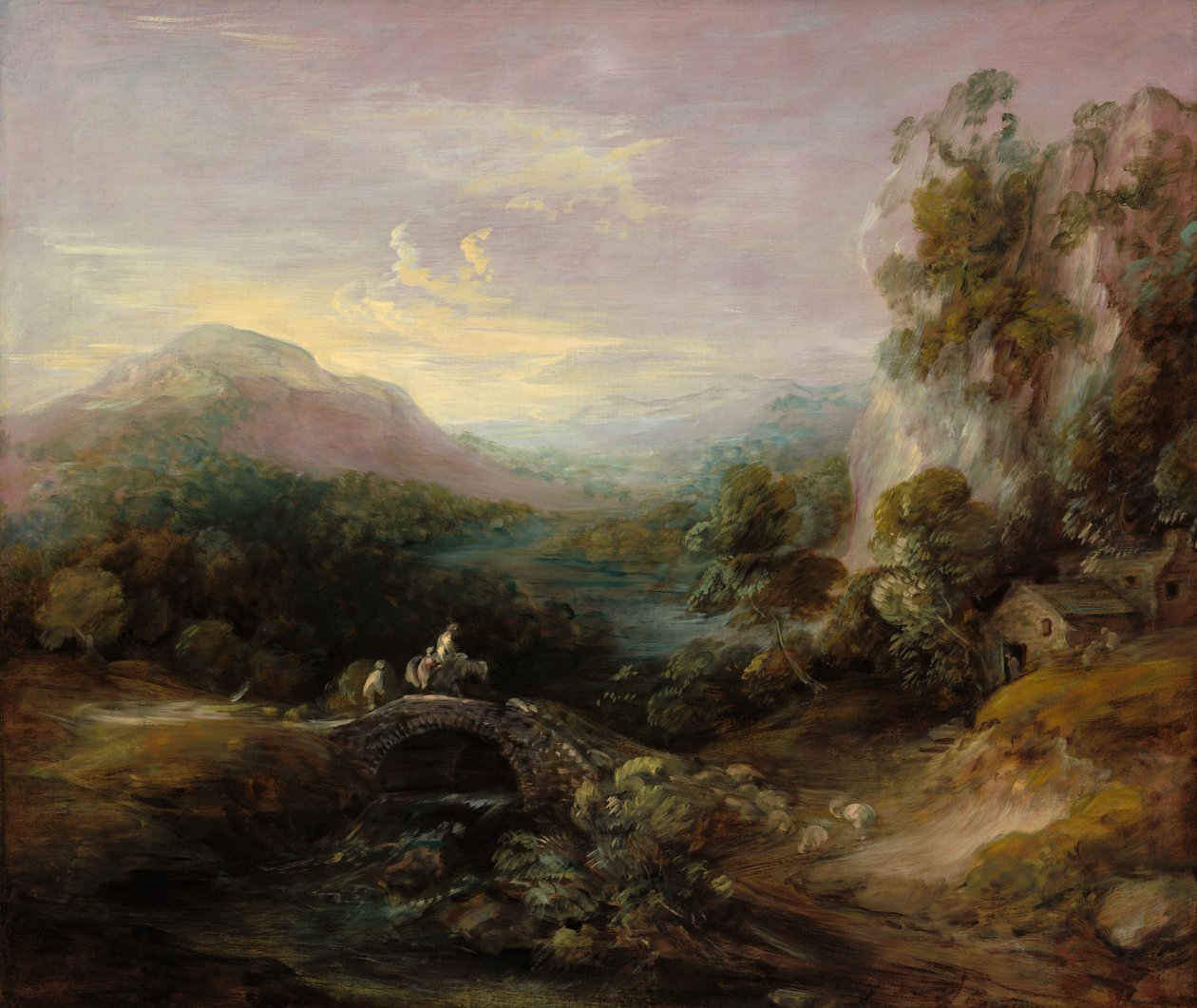 Hegyi táj híddal alkotó: Thomas Gainsborough