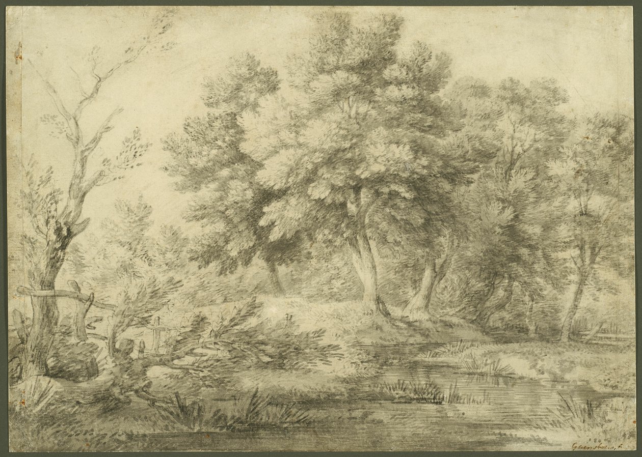 Erdős táj a patakkal alkotó: Thomas Gainsborough