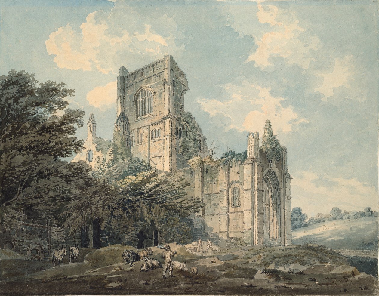 Kirkstall Abbey, Yorkshire, 1790-1802 alkotó: Thomas Girtin