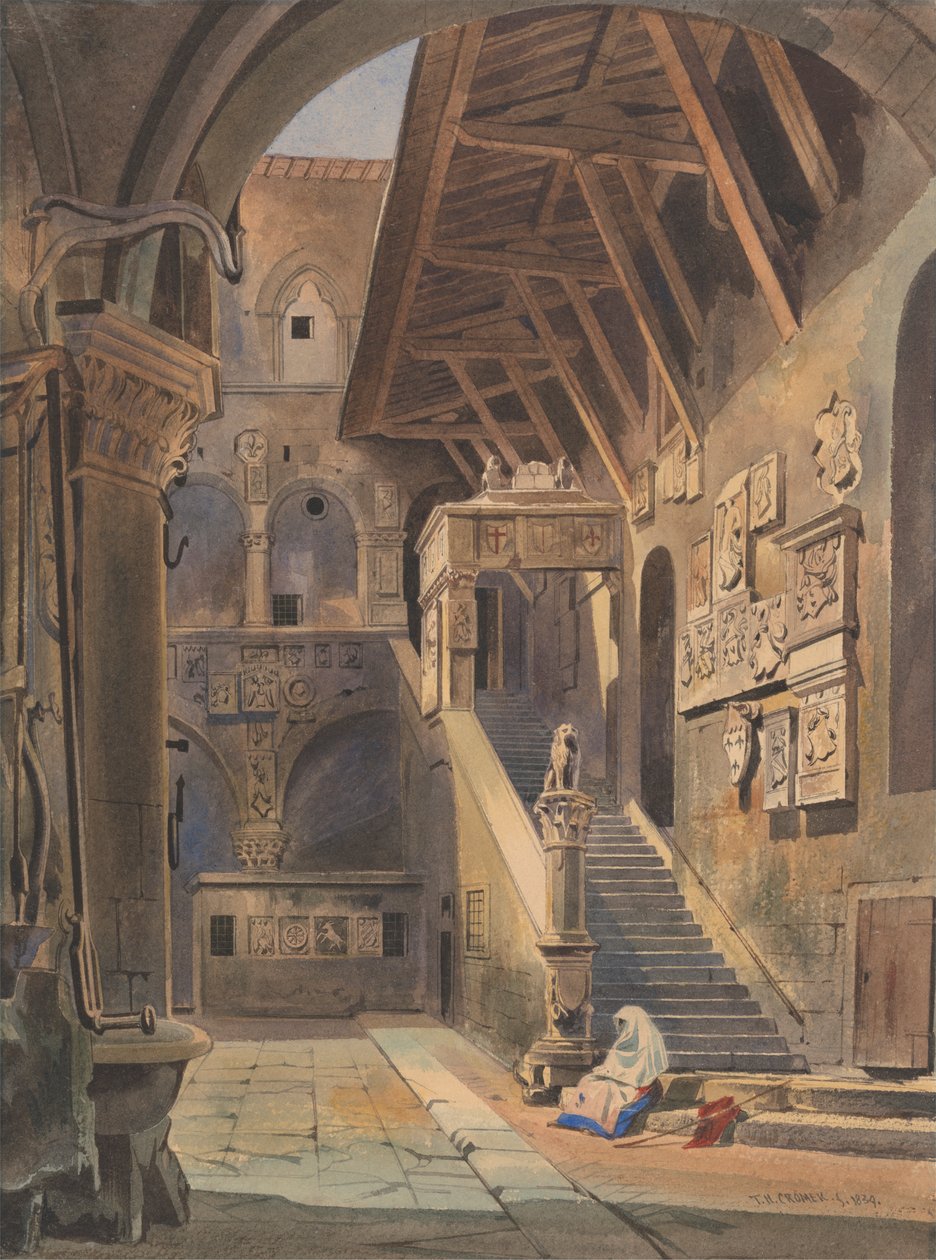 A Bargello udvara, Firenze alkotó: Thomas Hartley Cromek